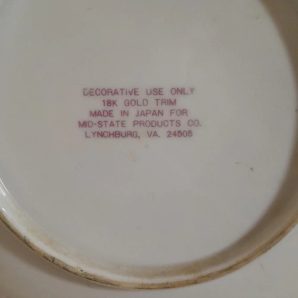 Decorative Plate with Religious Art Mid Century 18k GOLD trim Jesus - Picture 6 of 7